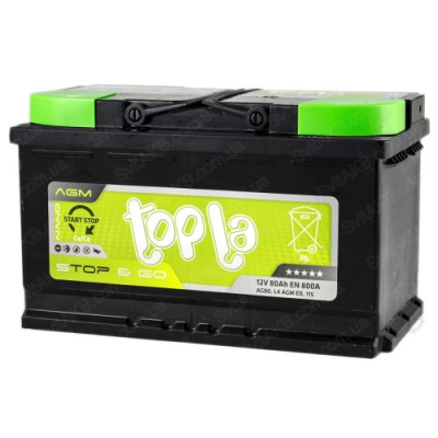 Аккумулятор Topla 6СТ-80 Start-Stop&Go AGM 114080