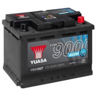 Автомобильный аккумулятор Yuasa 6СТ-60 AGM Start Stop Plus YBX9027